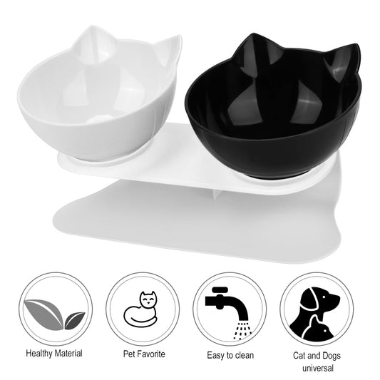 Black & White Combo Food & Water Bowl