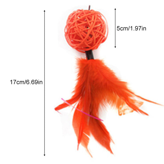 Crazy Kitty String-A-Ling Ball w/ Feather